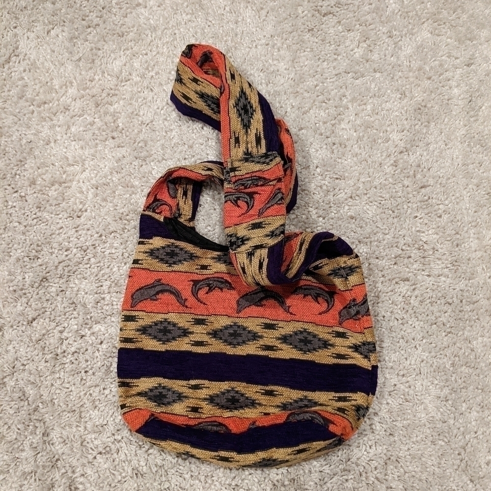 Hobo Bag Crossbody Bag With Zipper Closure Dolphins